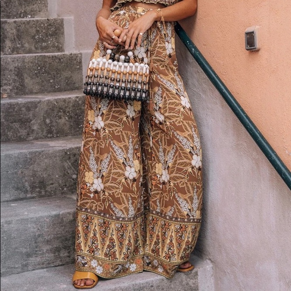 Spell Bianca Wide Leg Pants in Earth - Picture 3 of 16